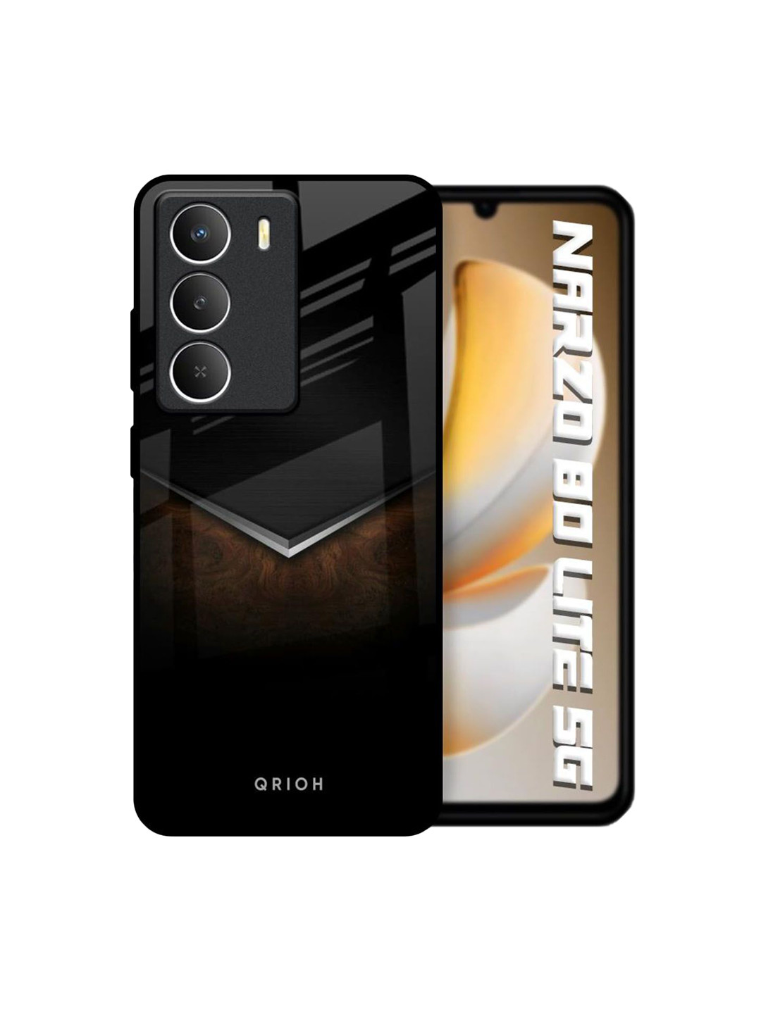 QRIOH Dark Walnut Real Printed Realme Narzo 80 Lite 5G Silicone Back Case