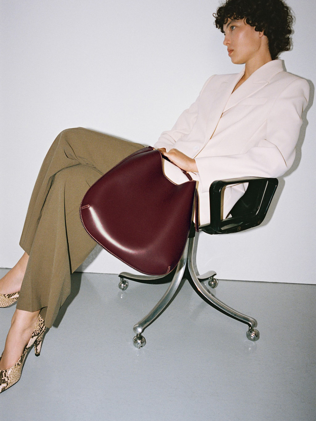 MANGO Oval Structured Shoulder Bag