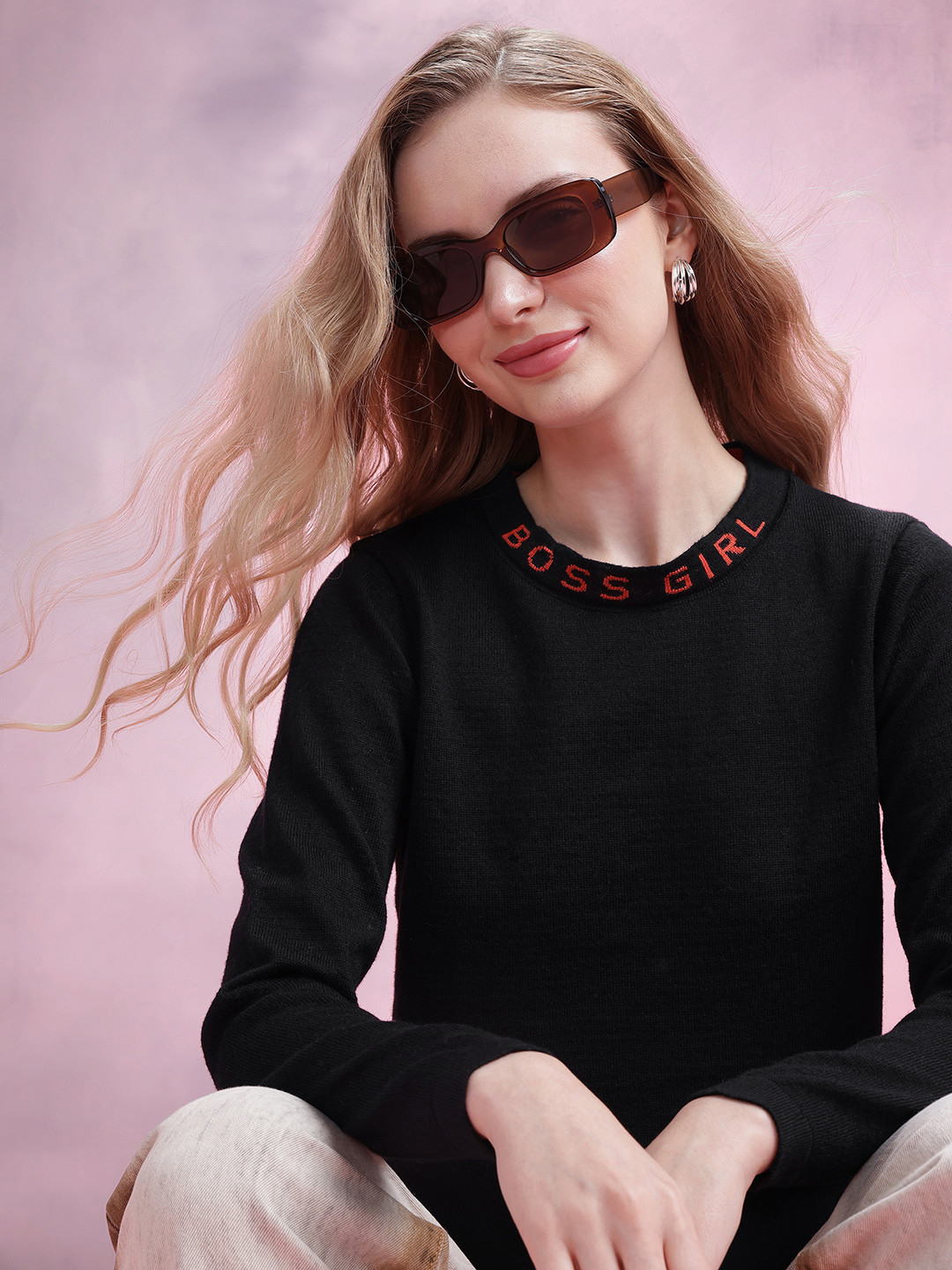 DressBerry Typograpaphy Detail Pullover