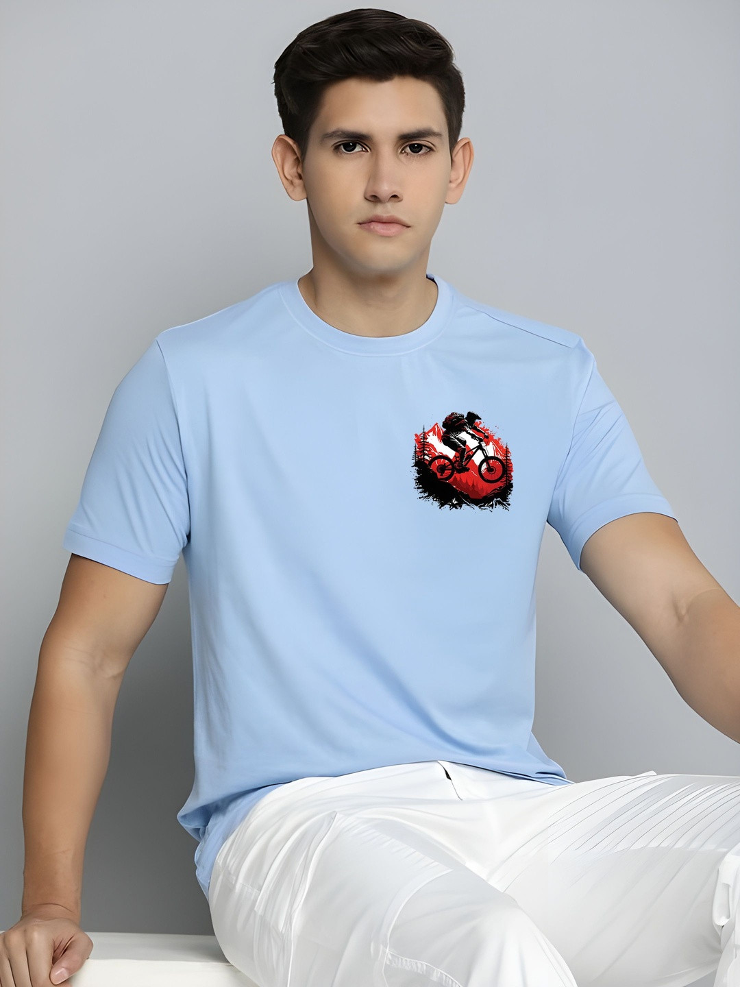 SZN Men Sports Printed Round Neck T-shirt