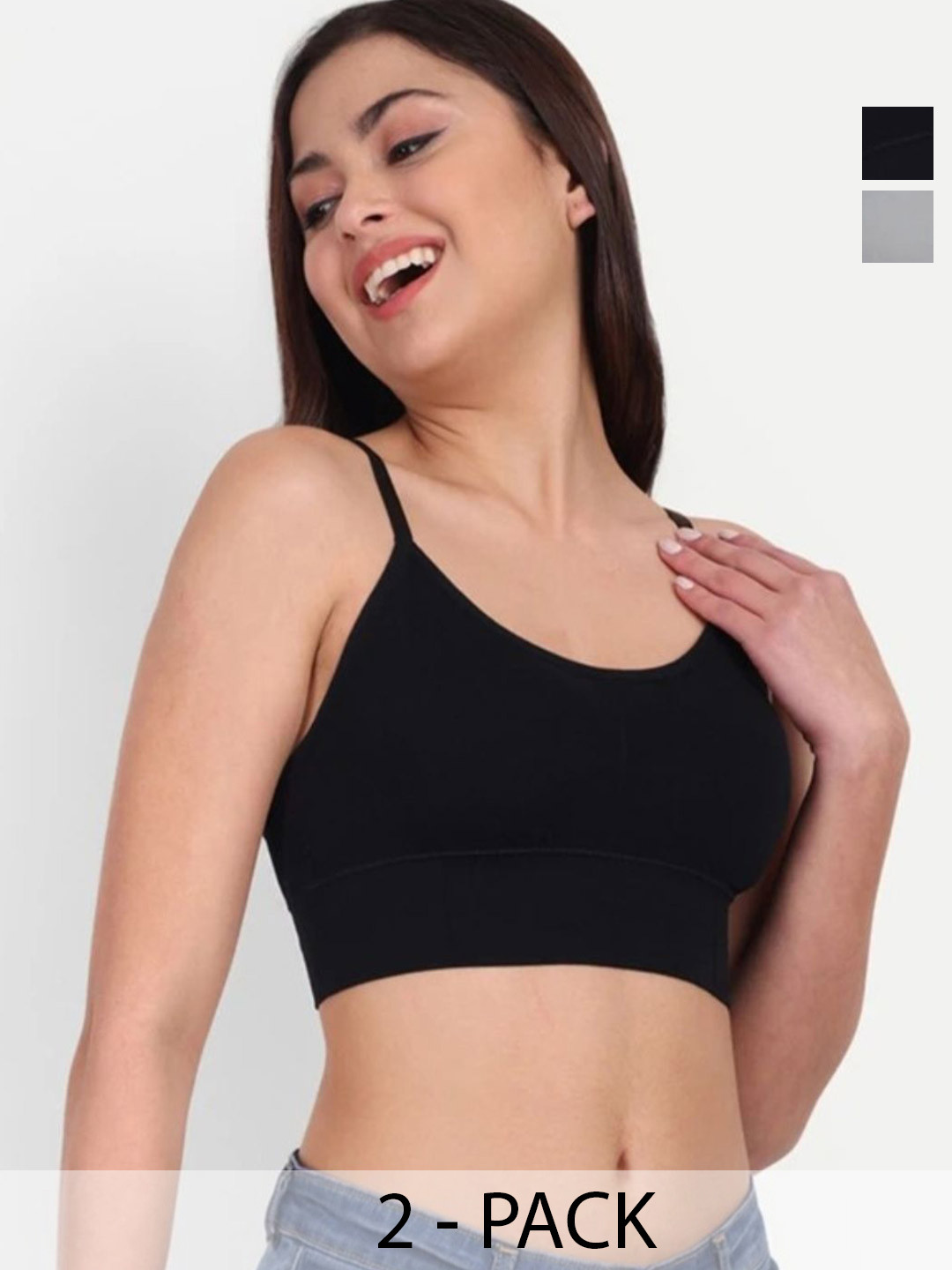 ZIBANO Pack Of 2 Full Coverage Lightly Padded Bralette Bras