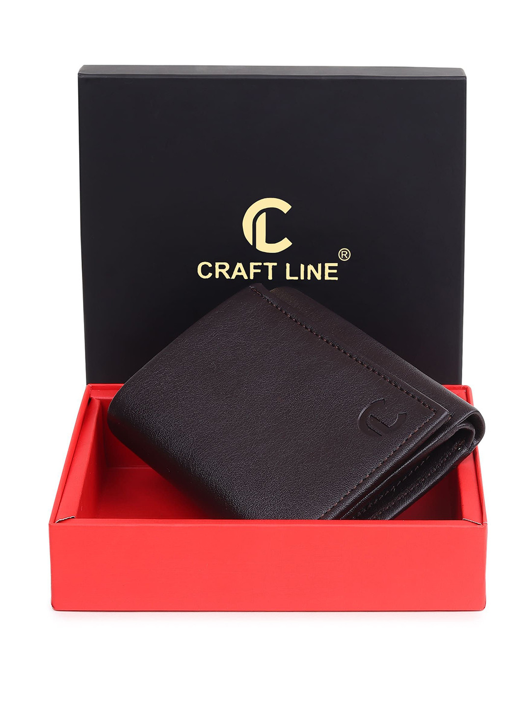 CRAFT LINE Men PU Three Fold Wallet
