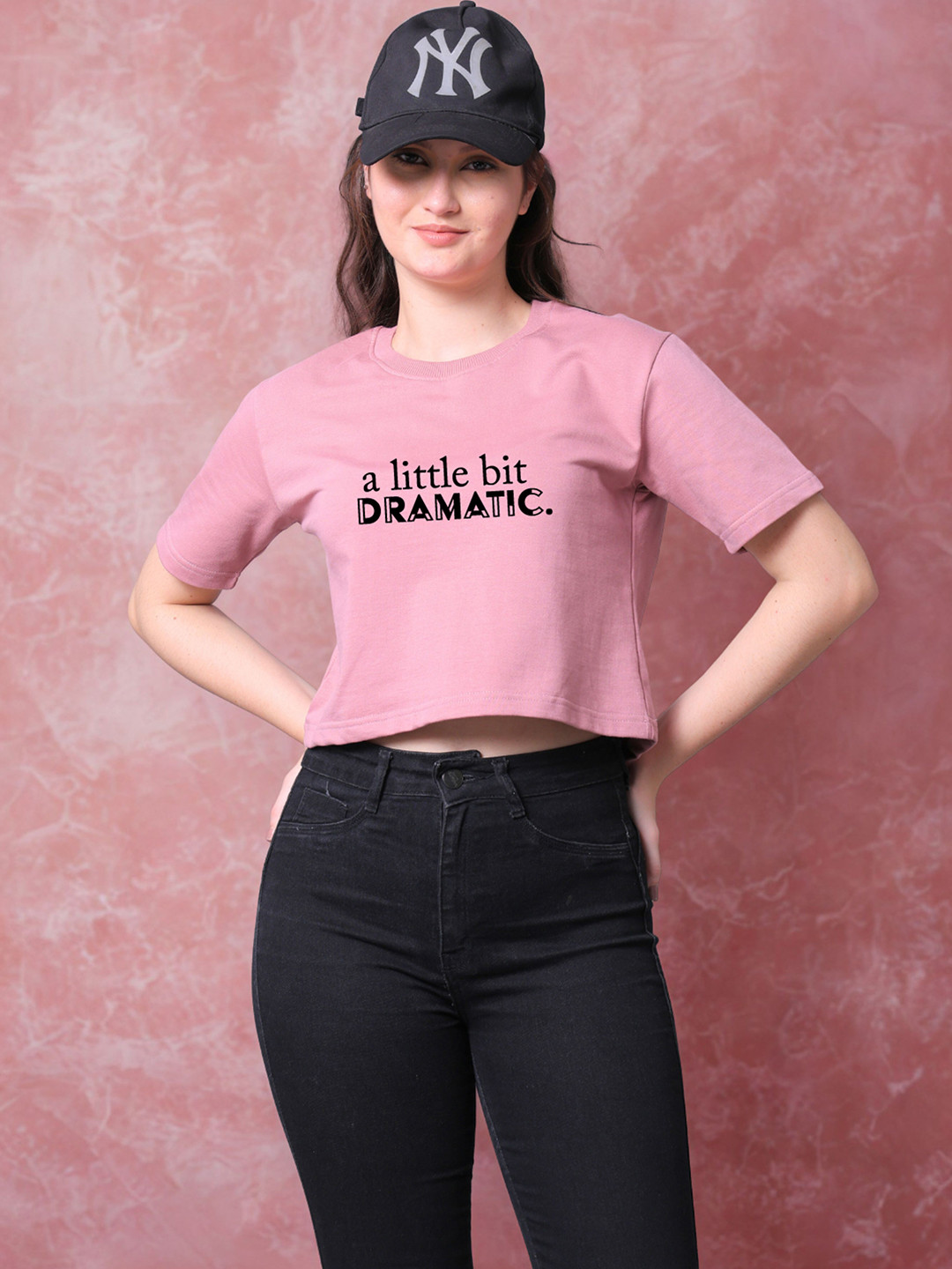 Lazy Lush Women Typography Printed Boxy Cotton Crop Tshirts