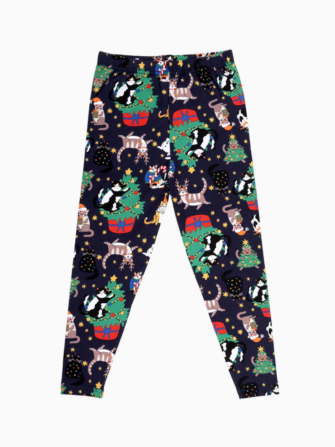 KiddoPanti Girls Christmas  Printed Ankle Length Leggings