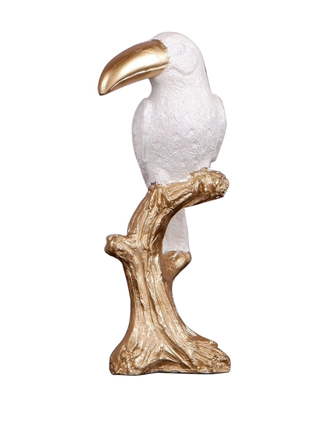 SSS SCULPTURE White & Gold Matte Finish Showpiece