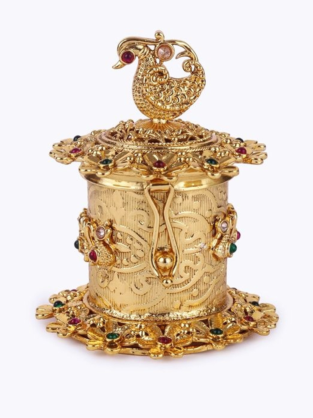 SALONI FASHION JEWELLERY Traditional Peacock and Flower Design Gold Plated Sindoor Dani