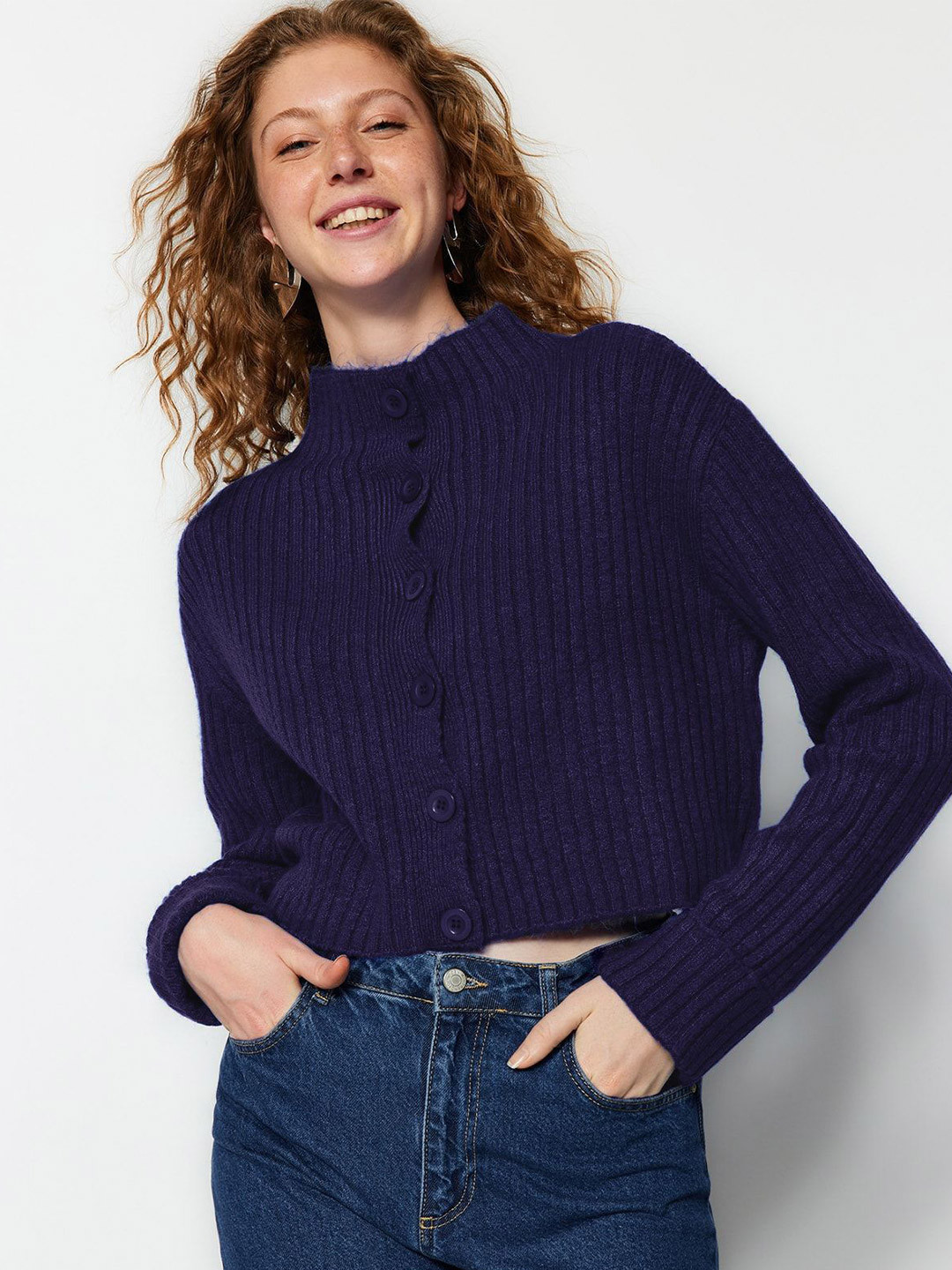 Trendyol High Neck Cardigan