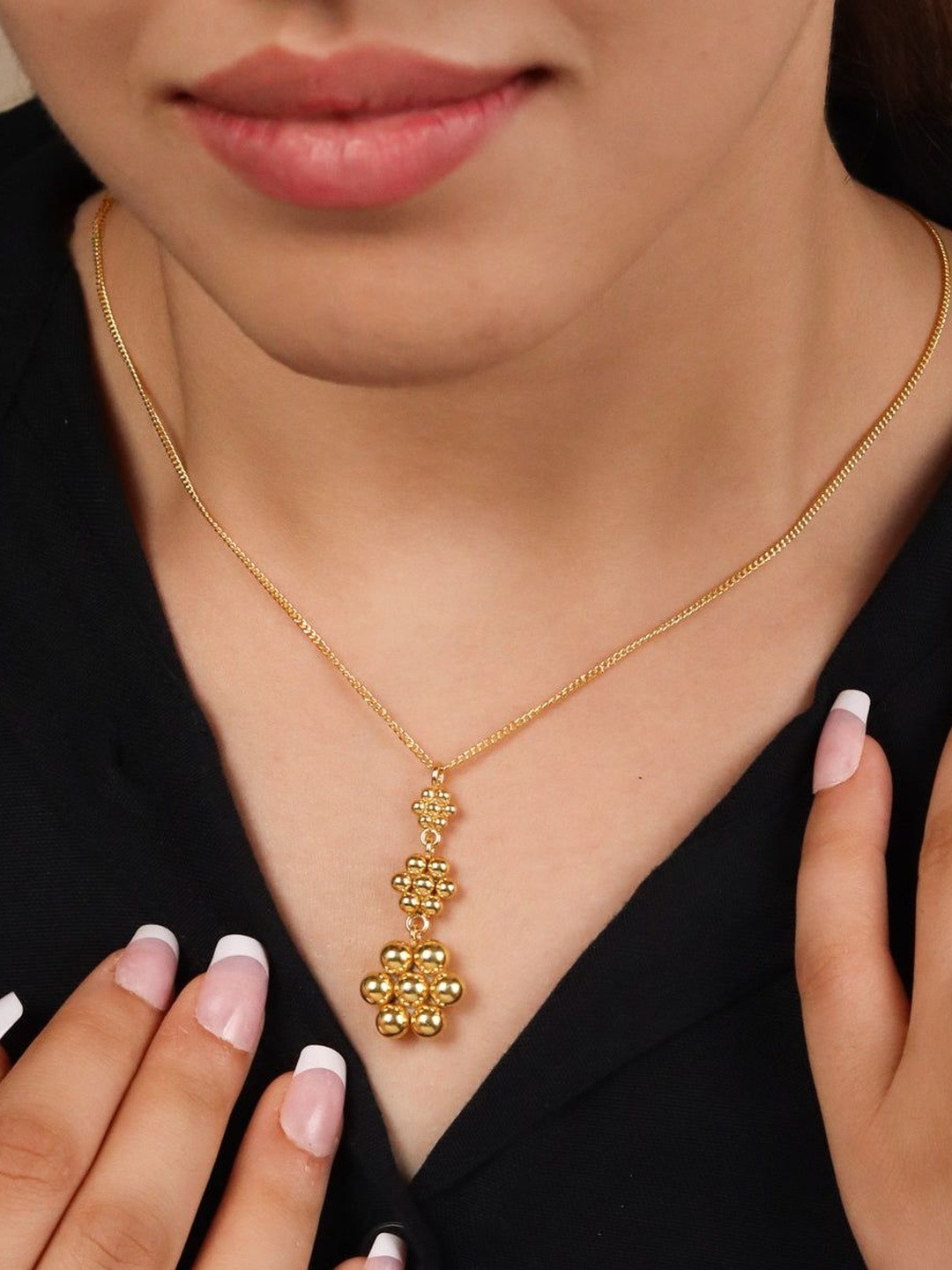 House of Aadyaa 92.5 Silver 22K Gold Plated Chain