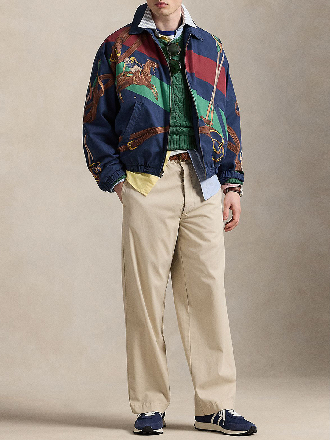 Polo Ralph Lauren Men Spread Collar Animal Printed Bomber Pure Cotton Jacket