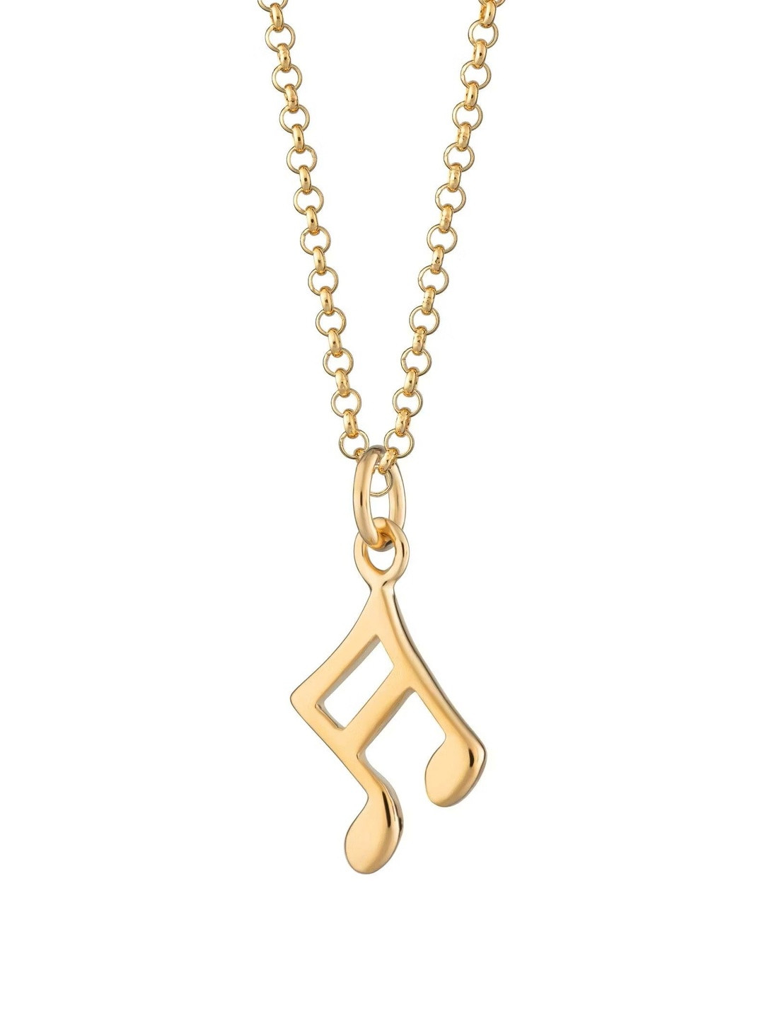 Tipsy closet Women Gold-Plated Music Note Shaped Pendant Necklace