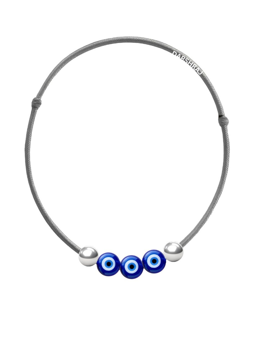 Darshraj Women 1 Pc Blue & Silver-Plated Evil Eye Artificial Beads Sterling Silver Anklet