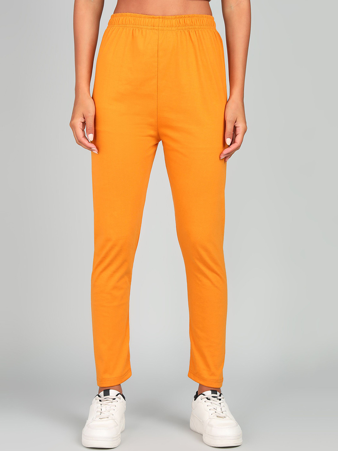 PAAVKI Pure Cotton Slim-Fit Mid-Rise Ankle-Length Legging