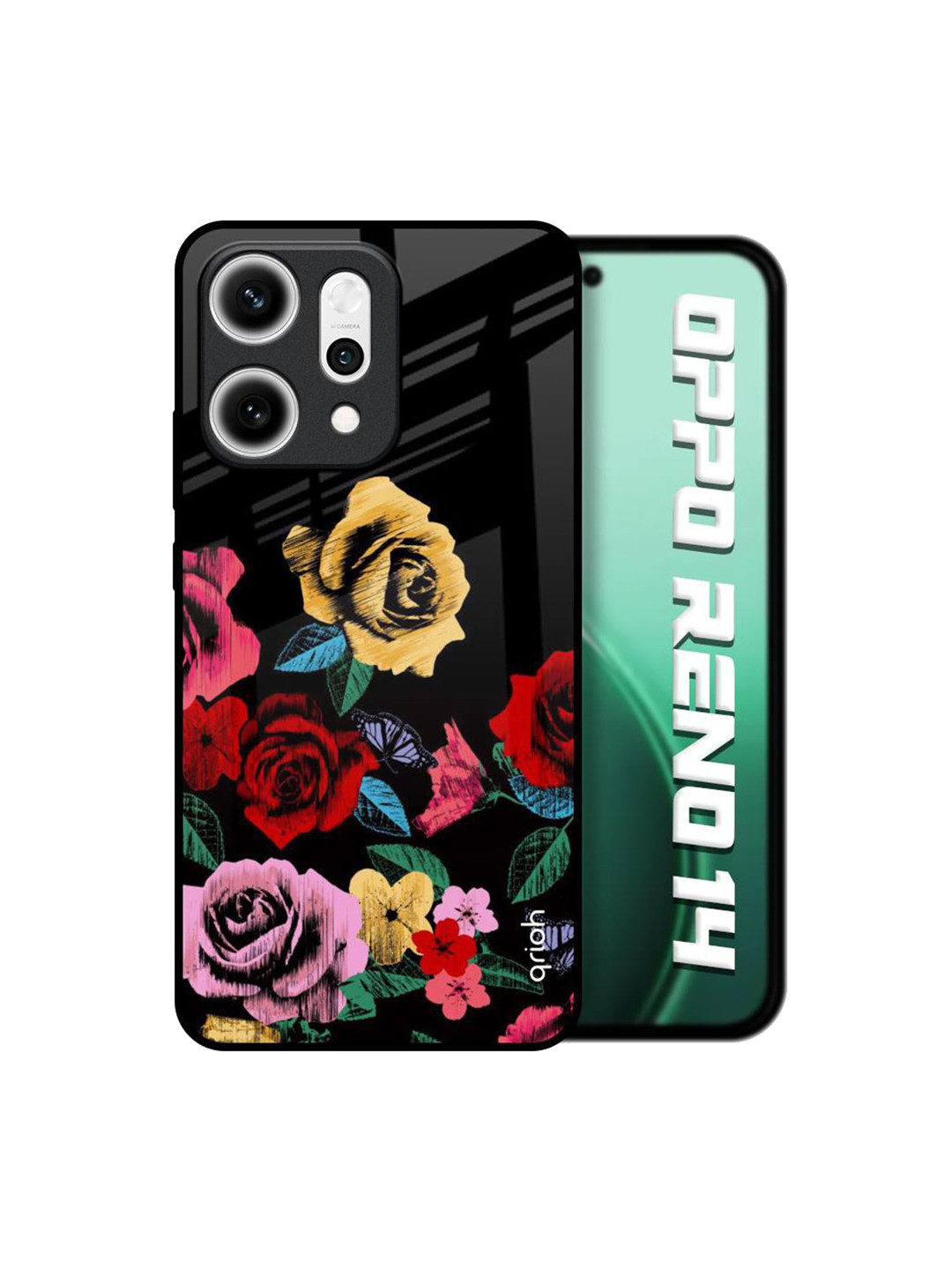 QRIOH Floral Printed Oppo Reno14 5G Back Case