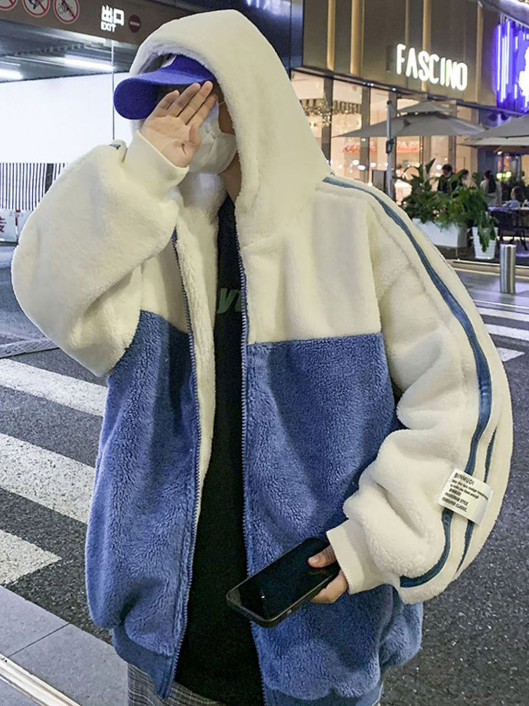 Men's Colourblocked Hooded Padded Jacket