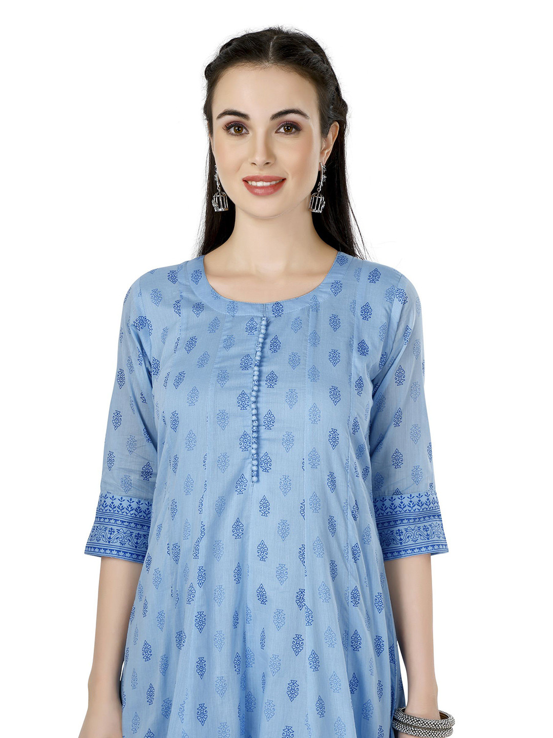 IRIS WOMEN Printed Calf Length A-Line Kurta