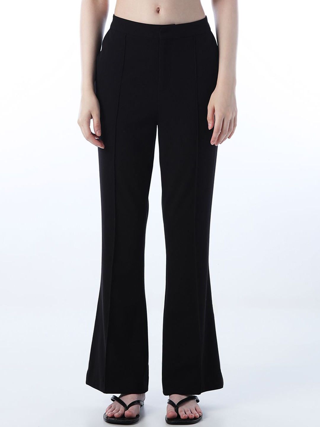 ONLY Women Flared High-Rise Pleated Trousers