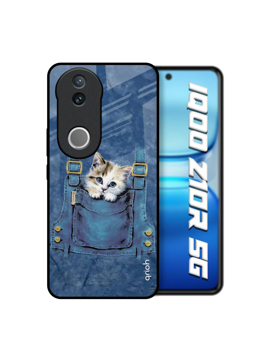 QRIOH Kitty In Pocket Glass Printed IQOO Z10R 5G Silicone Back Case
