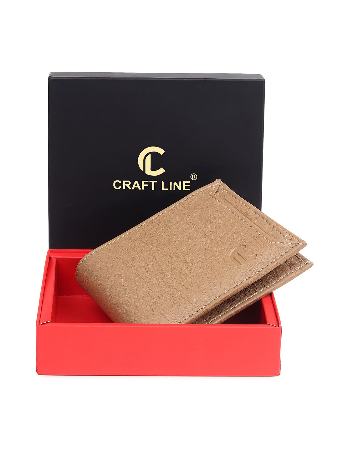 CRAFT LINE Men Detachable Flap Two Fold Wallet