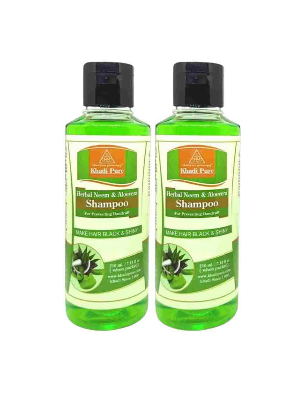 Khadi Pure Set Of 2 Herbal Neem & Aloe Vera Shampoo - 210 ml Each