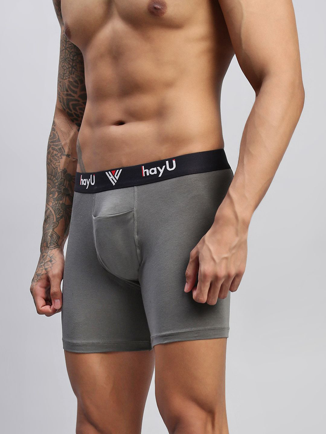 HAYU Men Long Briefs HUBB_009_GY_S_1PC-GUNMETAL