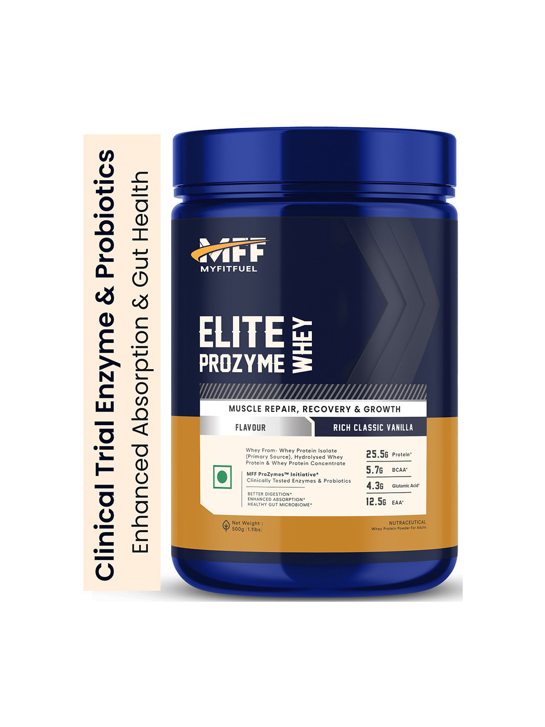 MyFitFuel Elite Prozyme Whey Vanilla Flavor Protein 500 g