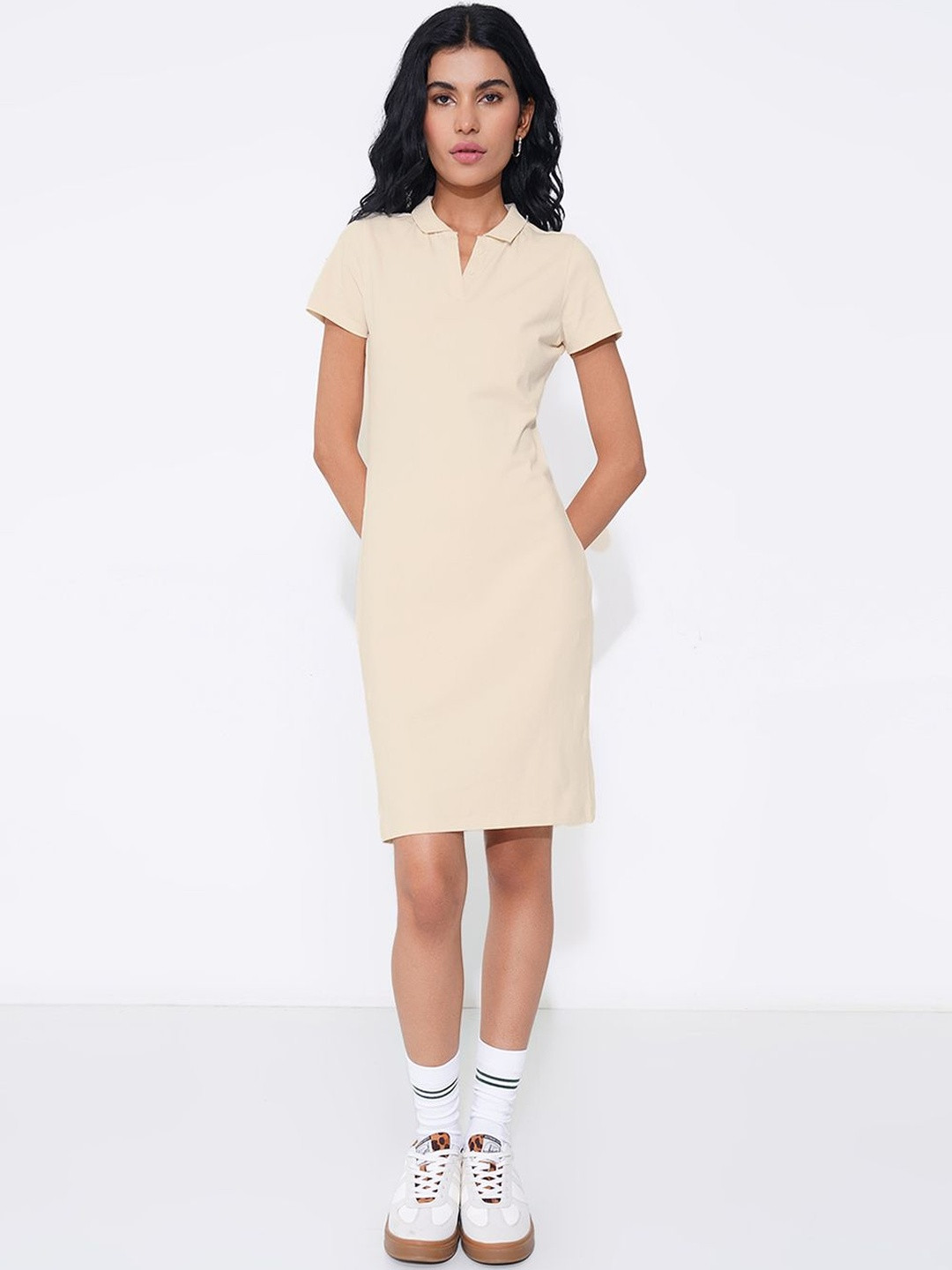 People Shirt Collar Cotton T-shirt Dress