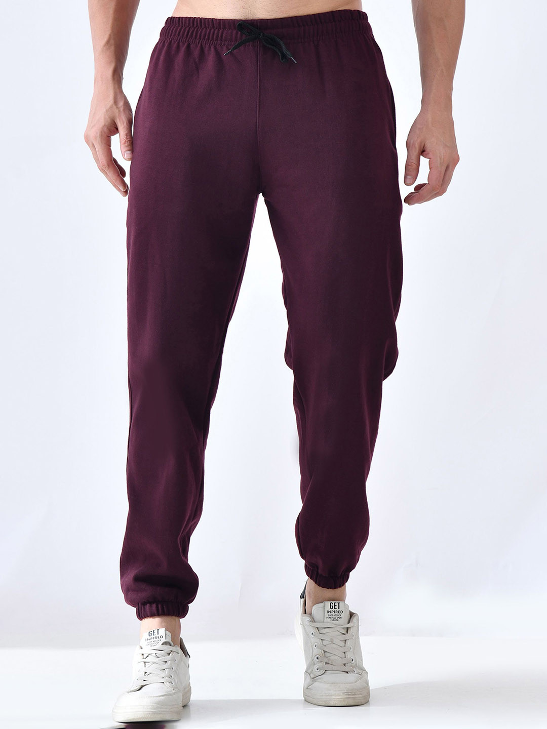 BAESD Men Mid-Rise Warm Ponchi Joggers