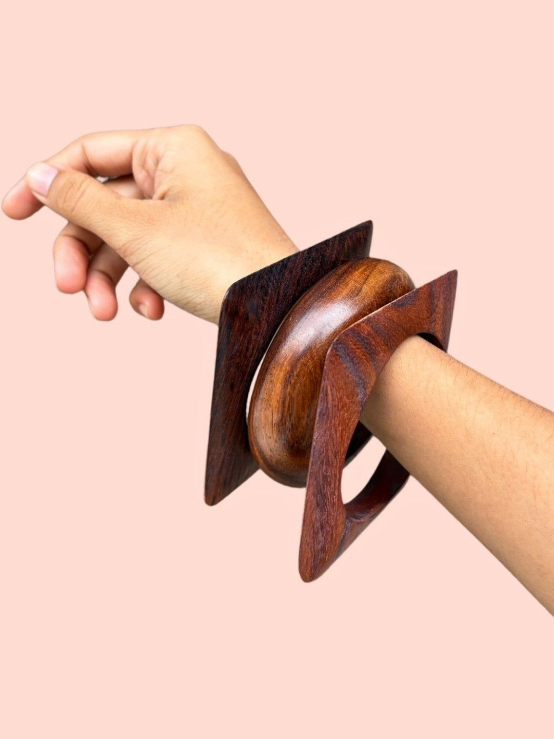 UnfoldSelf Set Of 3 Wooden Bangles