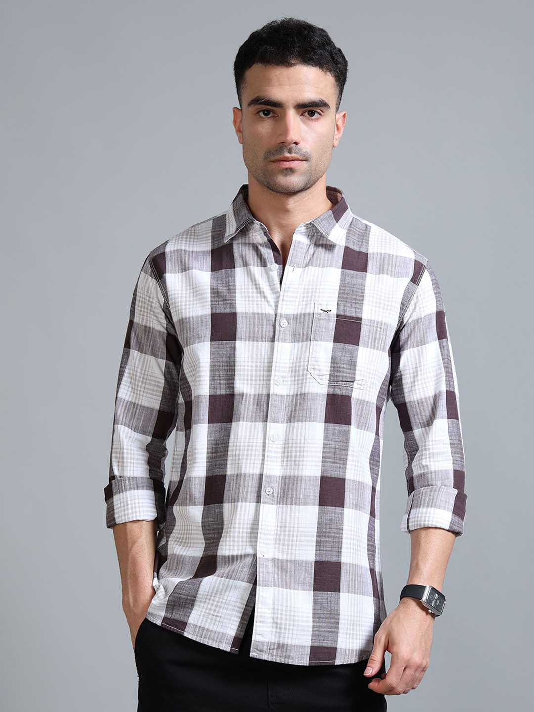 RIGS AND RAGS Printo Classic Tartan Checked Pure Cotton Shirt