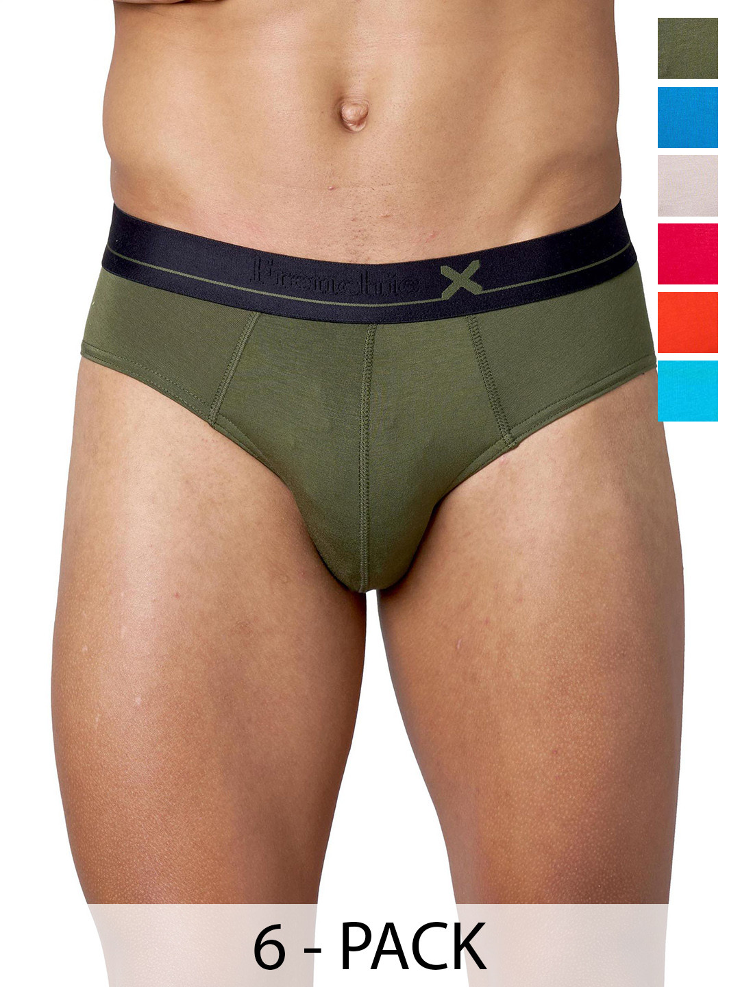 FRENCHIE Pack Of 6 Assorted Basic Briefs FR-MI-BF-LOWS-1X5-ASTD-S-PO6