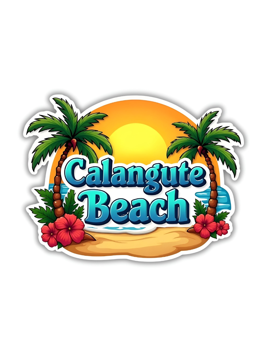 GIFTODAY Yellow & Blue Calangute Beach Printed Decorative Magnets
