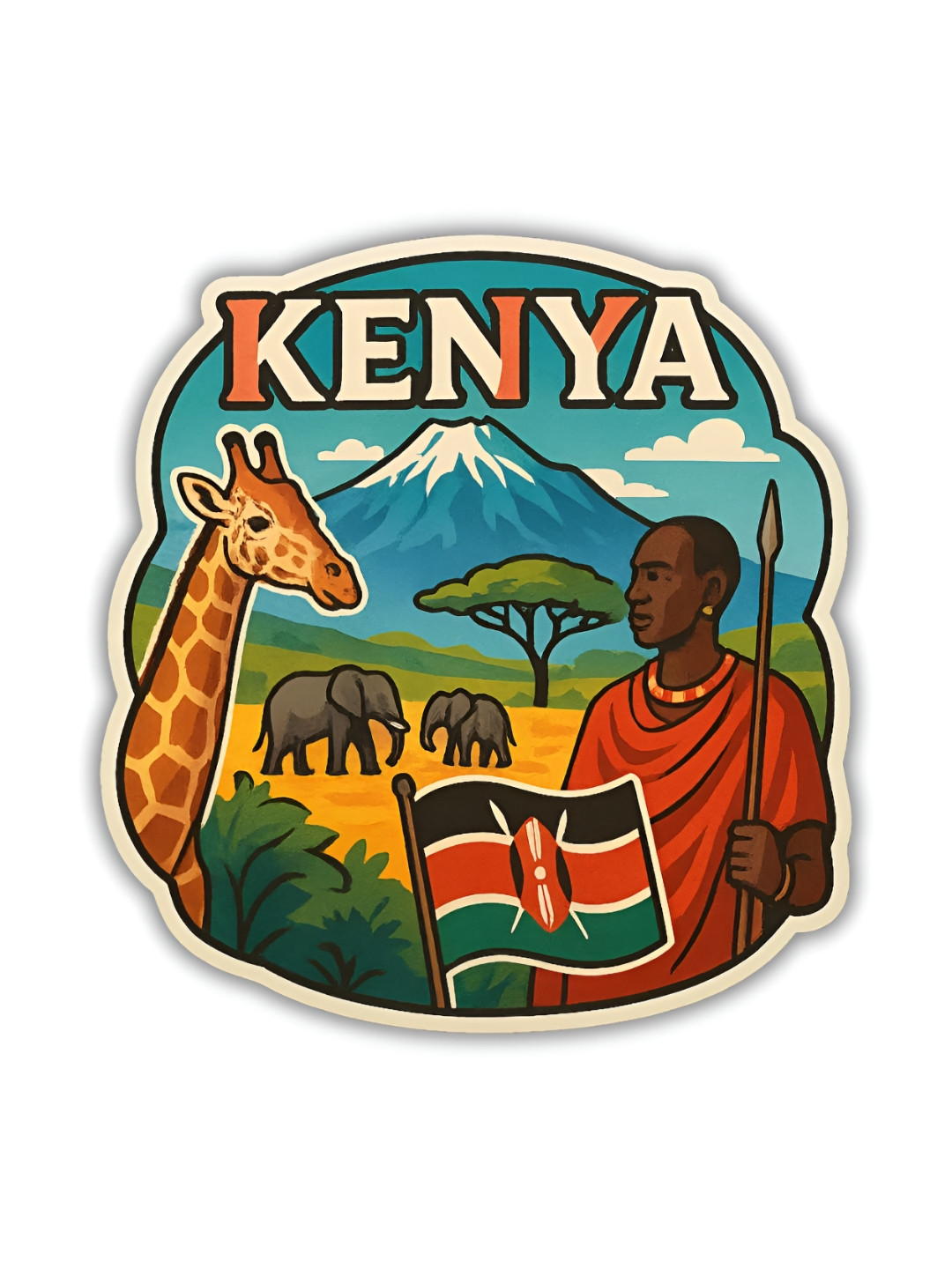 GIFTODAY Unisex Kenya Printed Fridge Decorative Magnet