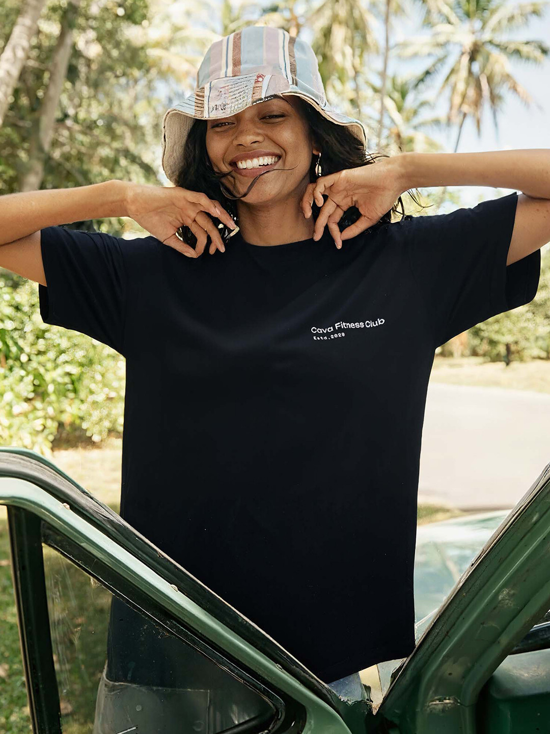 CAVA Black Graphic Oversized Tee - Women