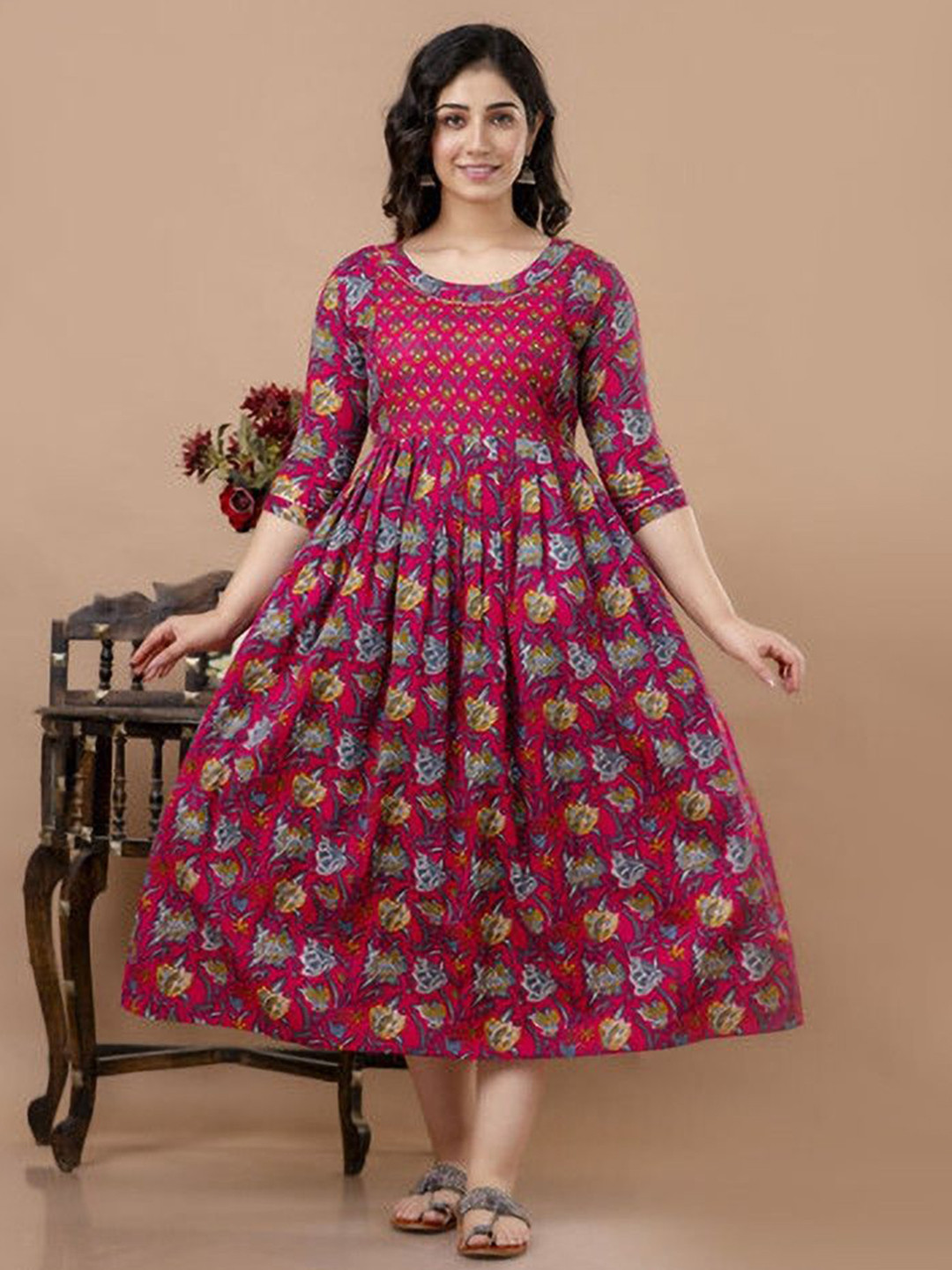 Pakiza Enterprises Women Floral Print Maternity A-Line Maxi Dress
