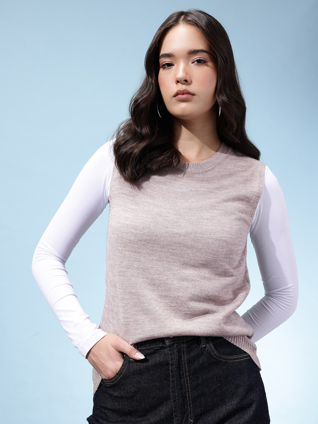 glitchez Sleeveless Sweater Vest