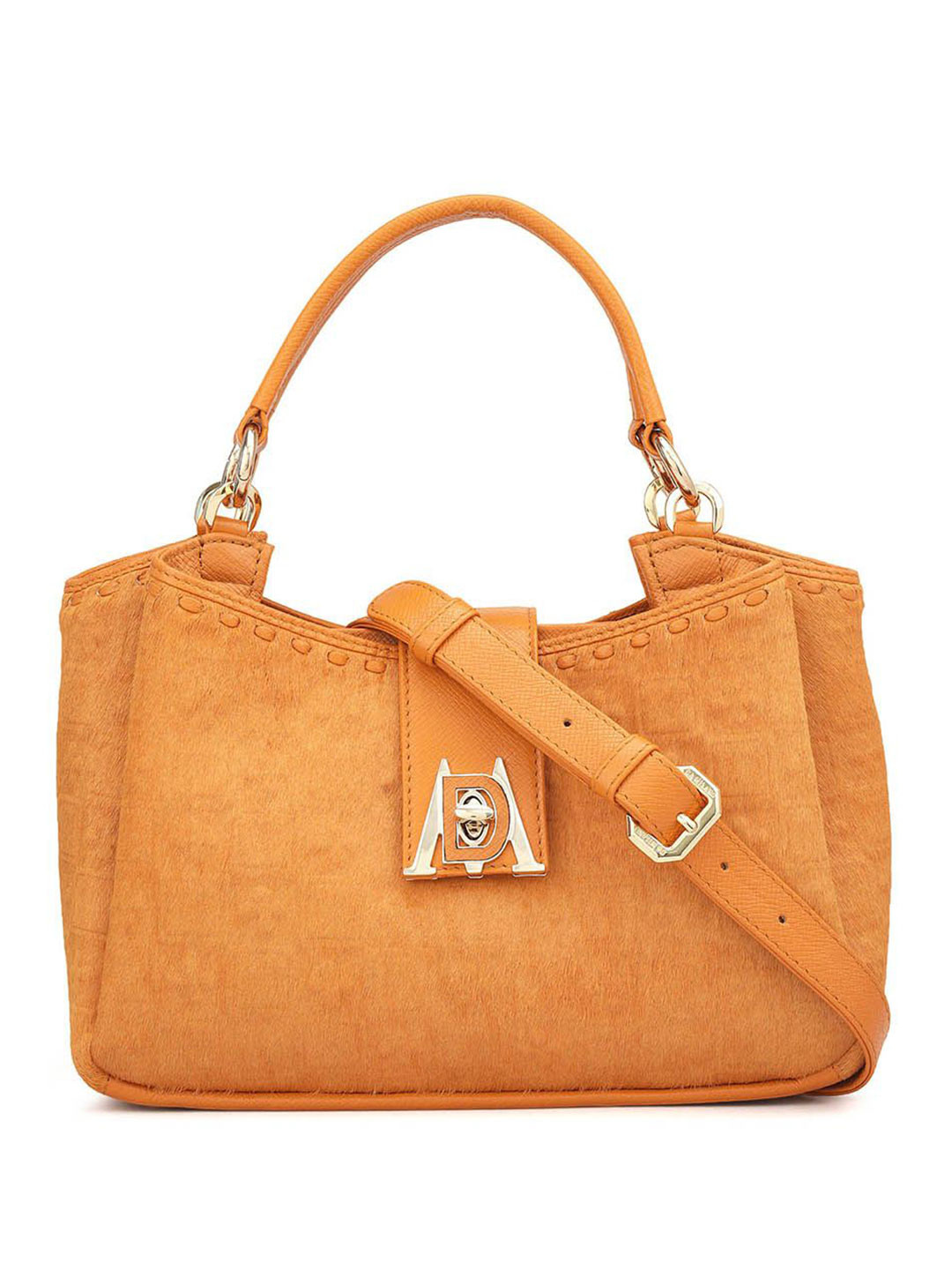 Da Milano Crossbody Leather Handheld Bag With Detachable Sling Strap