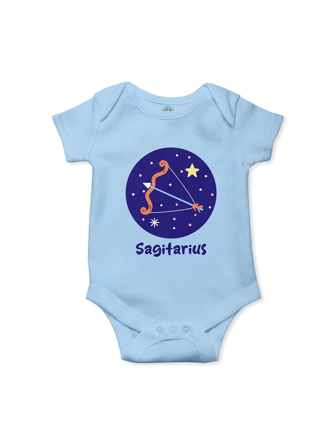 THE PRINT PLATTER Kids Sagitarius Printed Cotton Envelope Neck Ultra Bio Wash Bodysuit