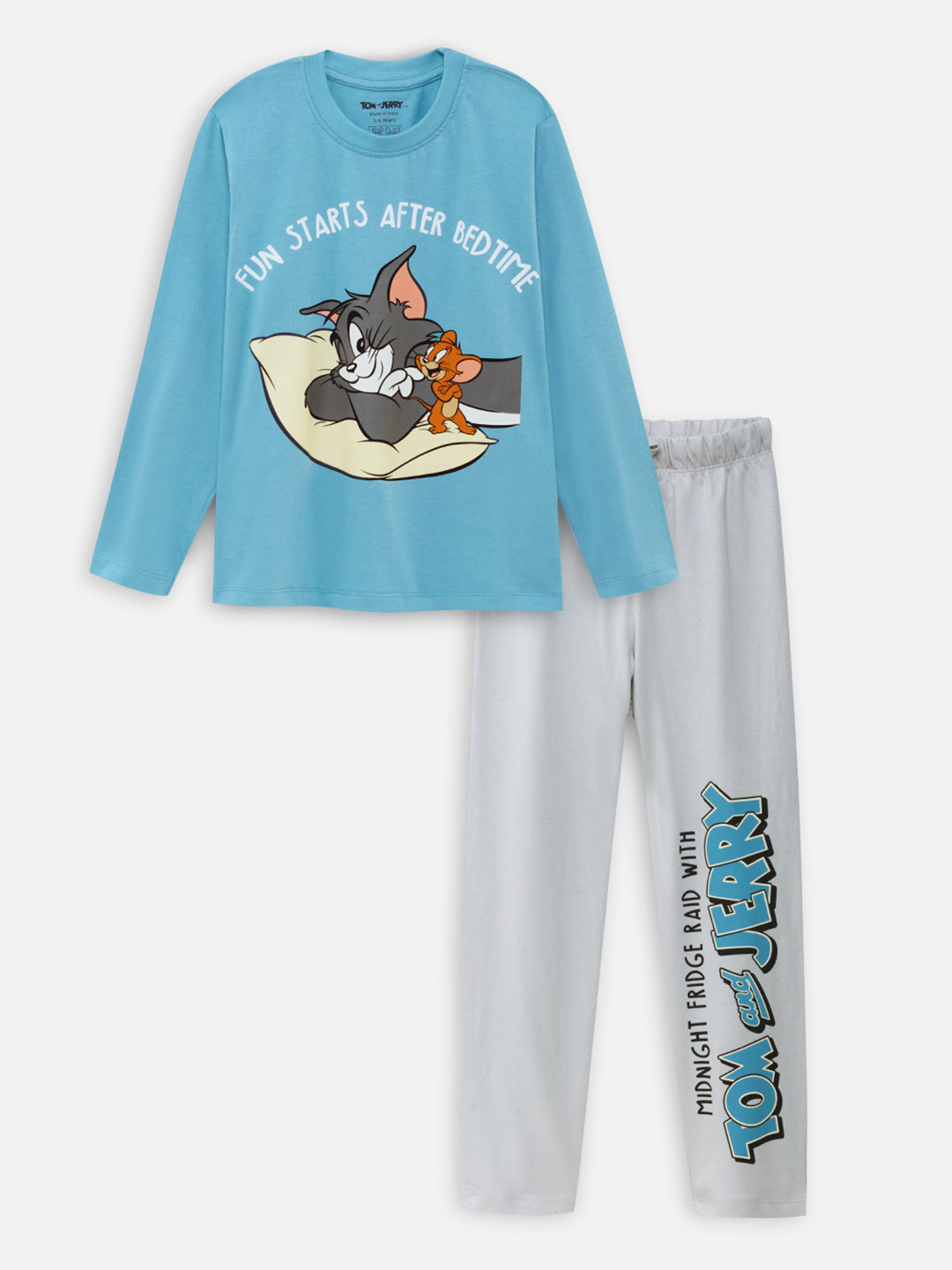 Nap Chief Kids Unisex Tom and Jerry Fun Printed Pure Cotton Night Suit