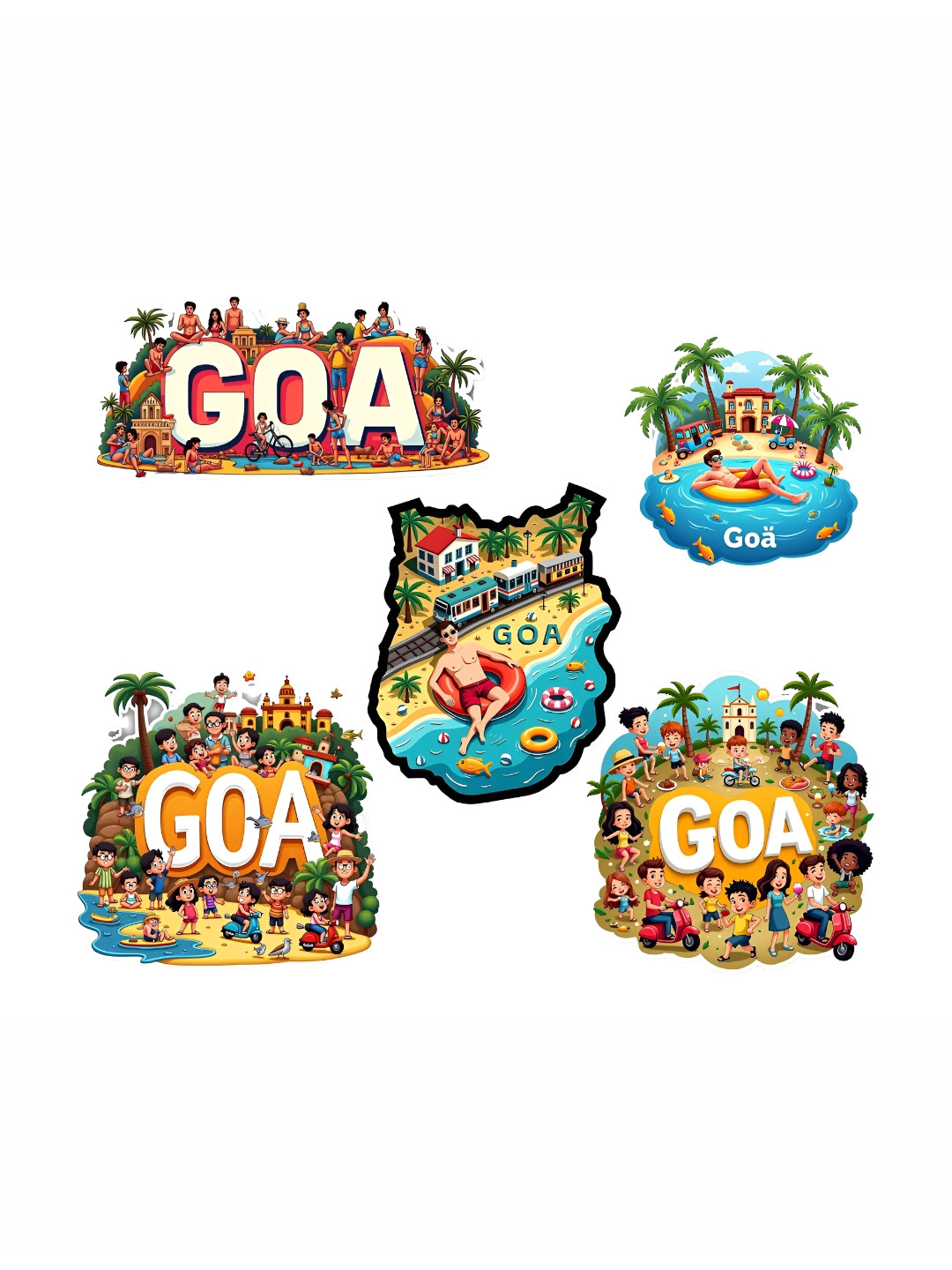 GIFTODAY Green & White Goa Printed Fridge Magnet