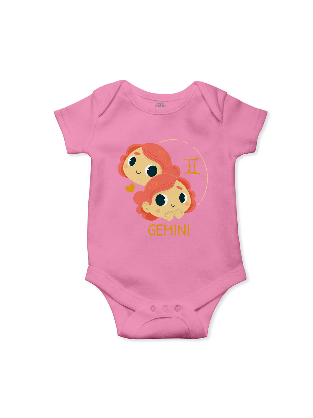 THE PRINT PLATTER Kids Gemini Printed  Ultra bio wash with Envelope Neck Cotton Bodysuit