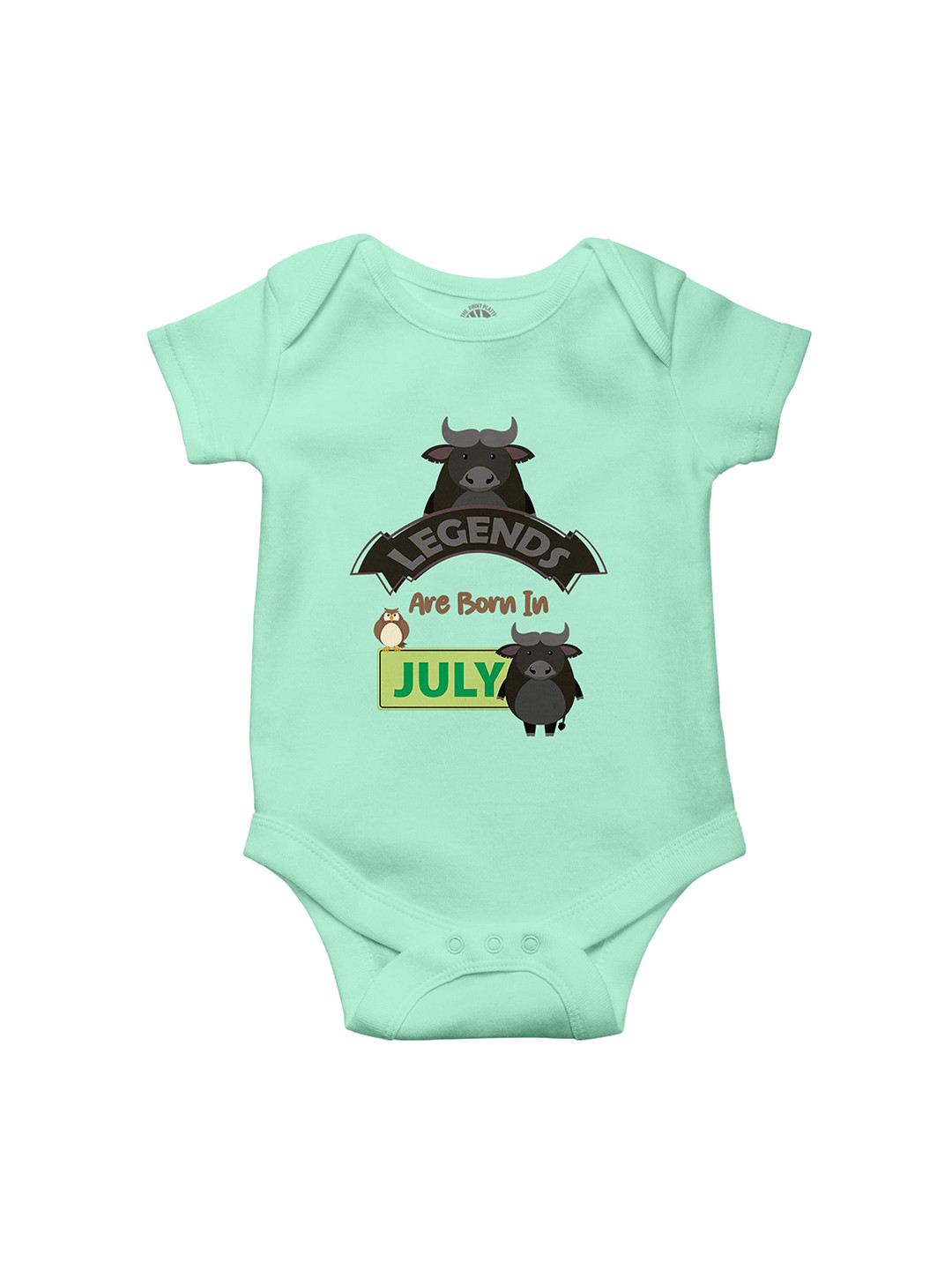 THE PRINT PLATTER Infants Legends In July Printed Envelope Neck Bio Wash Cotton Bodysuit