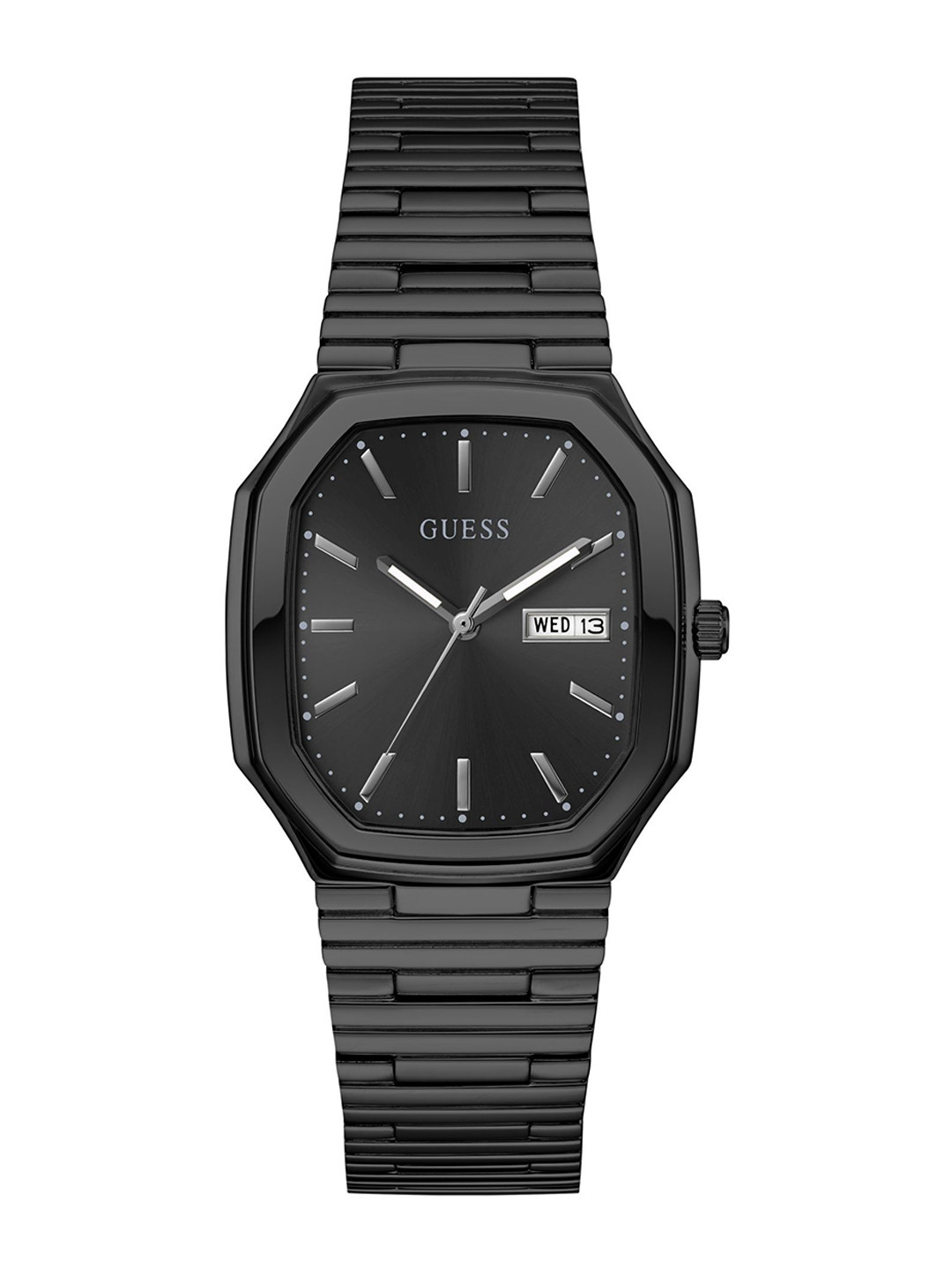 GUESS Men Rectangle Dial & Stainless Steel Bracelet Style Straps Analogue Watch GW0978G4