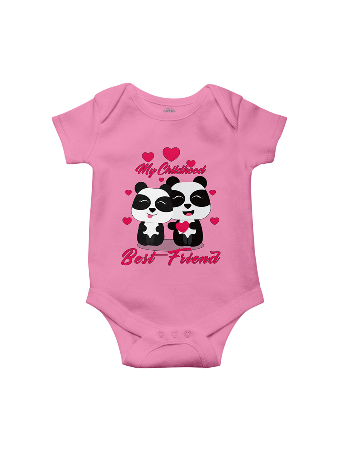 THE PRINT PLATTER Infants Childhood BFF Print Ultra Bio-Wash Envelope Neck Cotton Bodysuit