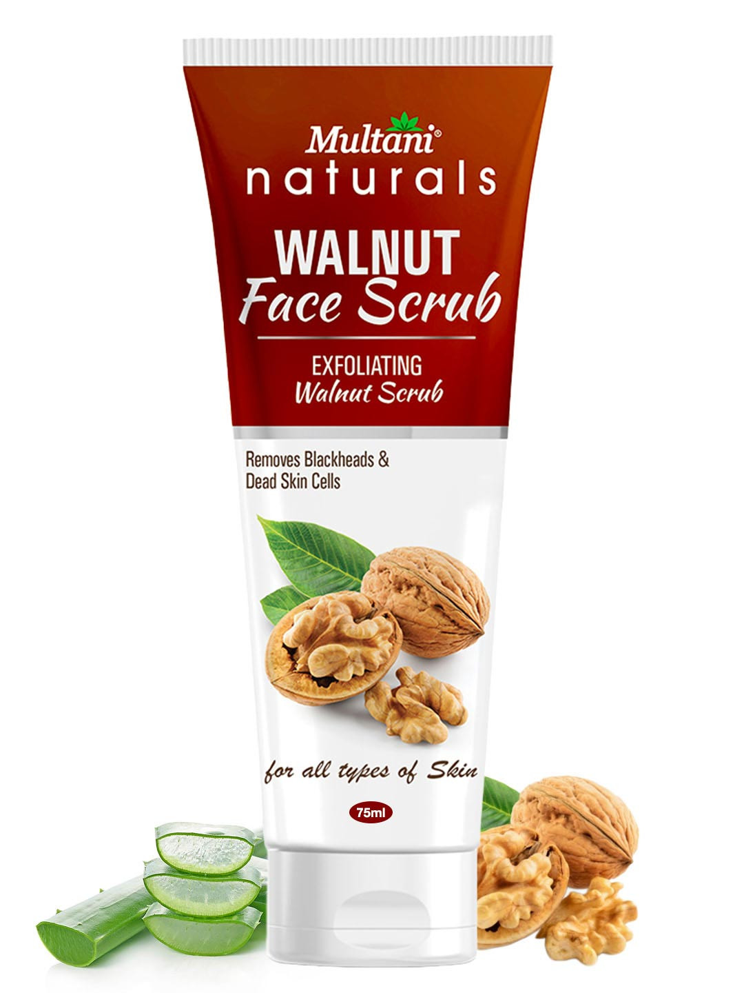 Multani Walnut Exfoliating Face Scrub For Dead Skin Cells - 75 ml