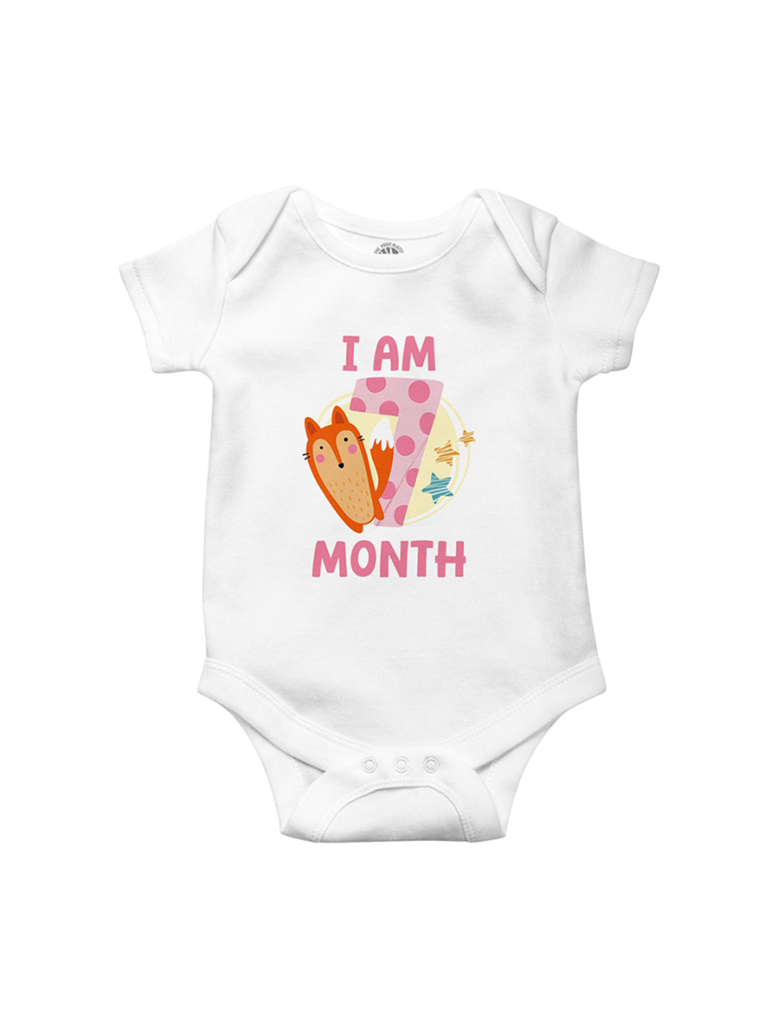 THE PRINT PLATTER Infants  I Am Seven Month Printed Cotton Bodysuit
