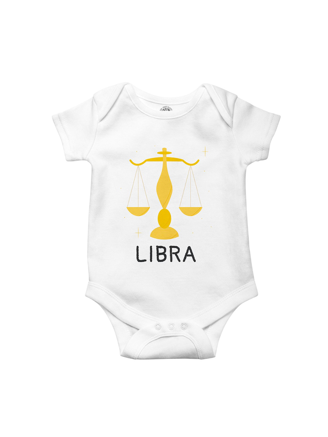 THE PRINT PLATTER Infants Libra Printed Envelope Neck Ultra Bio Wash Cotton Bodysuit