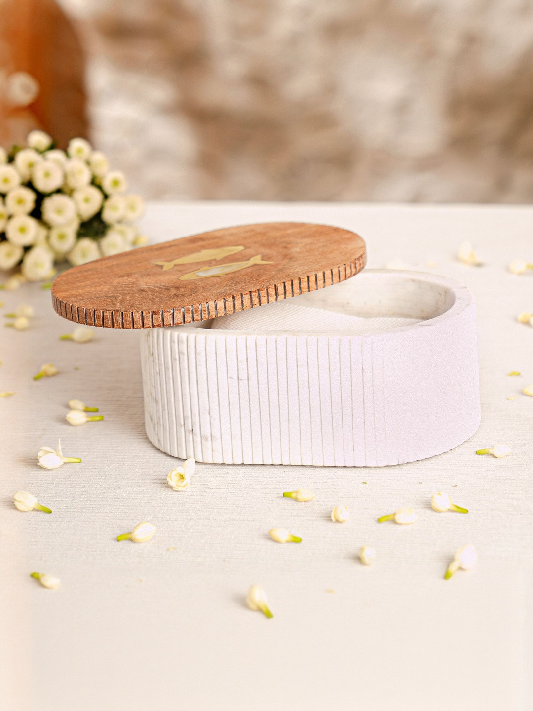 JAYPORE White Marble Cutlery Holder