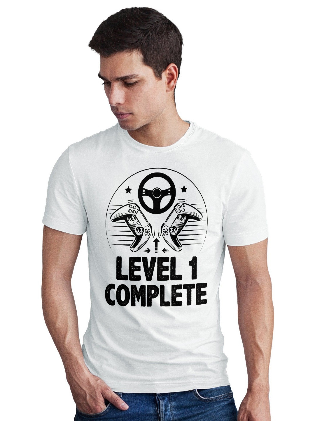 Seekbuylove Men Bio Finish Level 1 Complete Round Neck Pure Cotton T-shirt