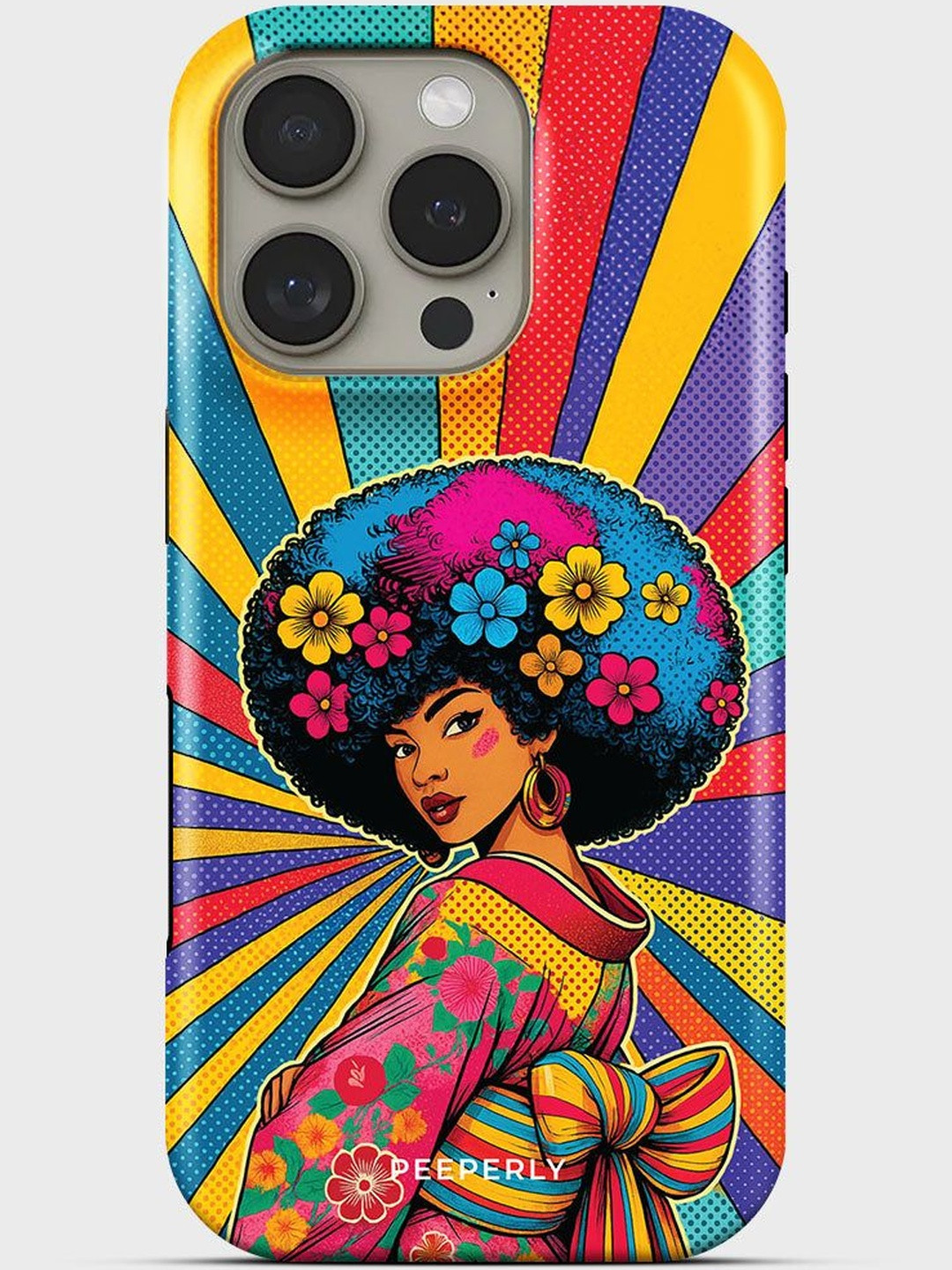 PEEPERLY Women Afro Queen Graphic Printed Impact Resistant iPhone 13 Pro Crystal Back Case