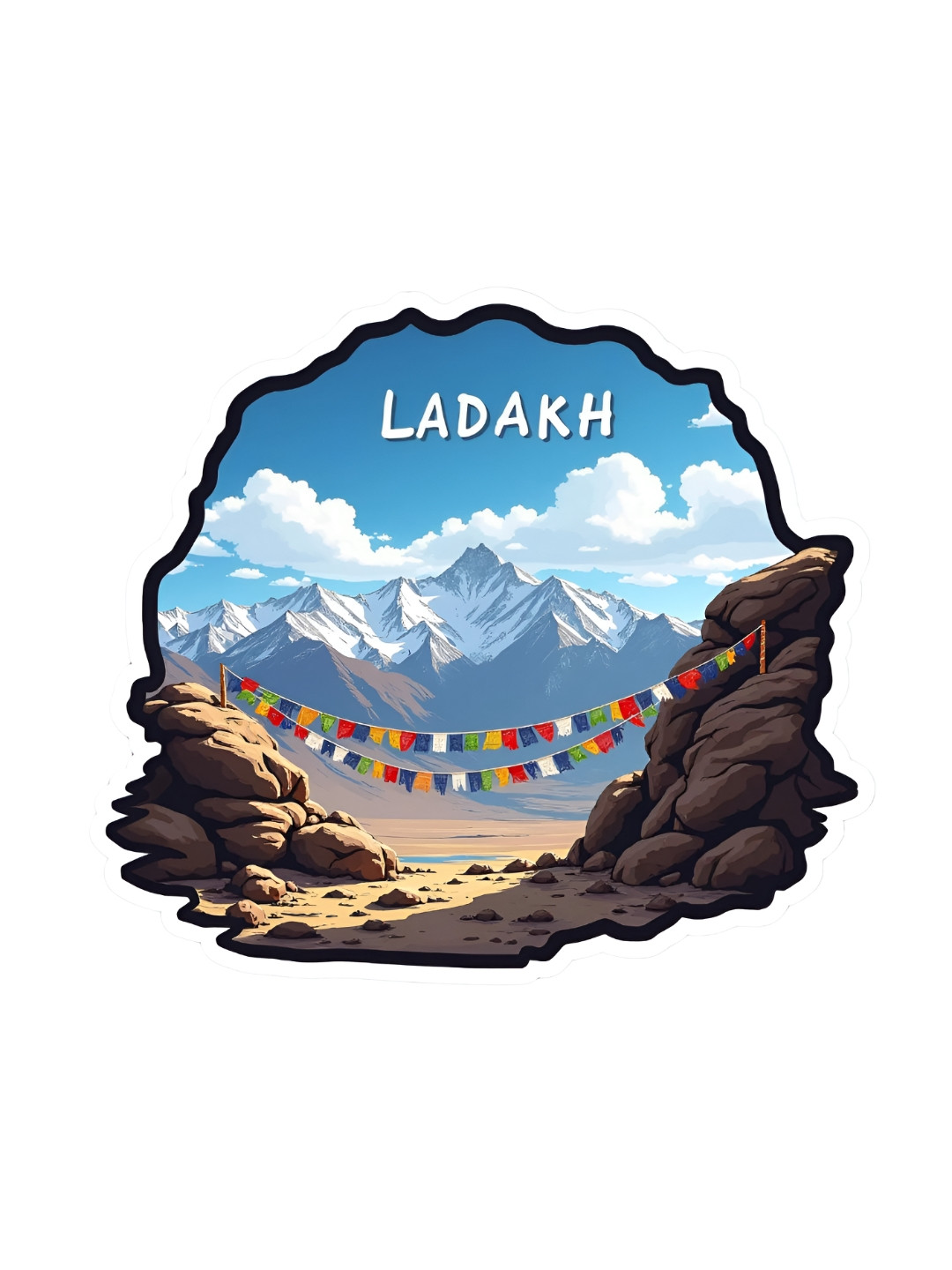 GIFTODAY Blue Ladakh Printed Fridge Magnet